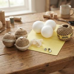 DIY pakket jute kerstballen